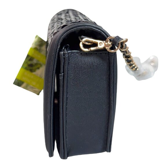 Badgley Mischka Vegan Leather Black Sequin Crossbody Bag Chain Strap Glam NWT - Picture 11 of 14